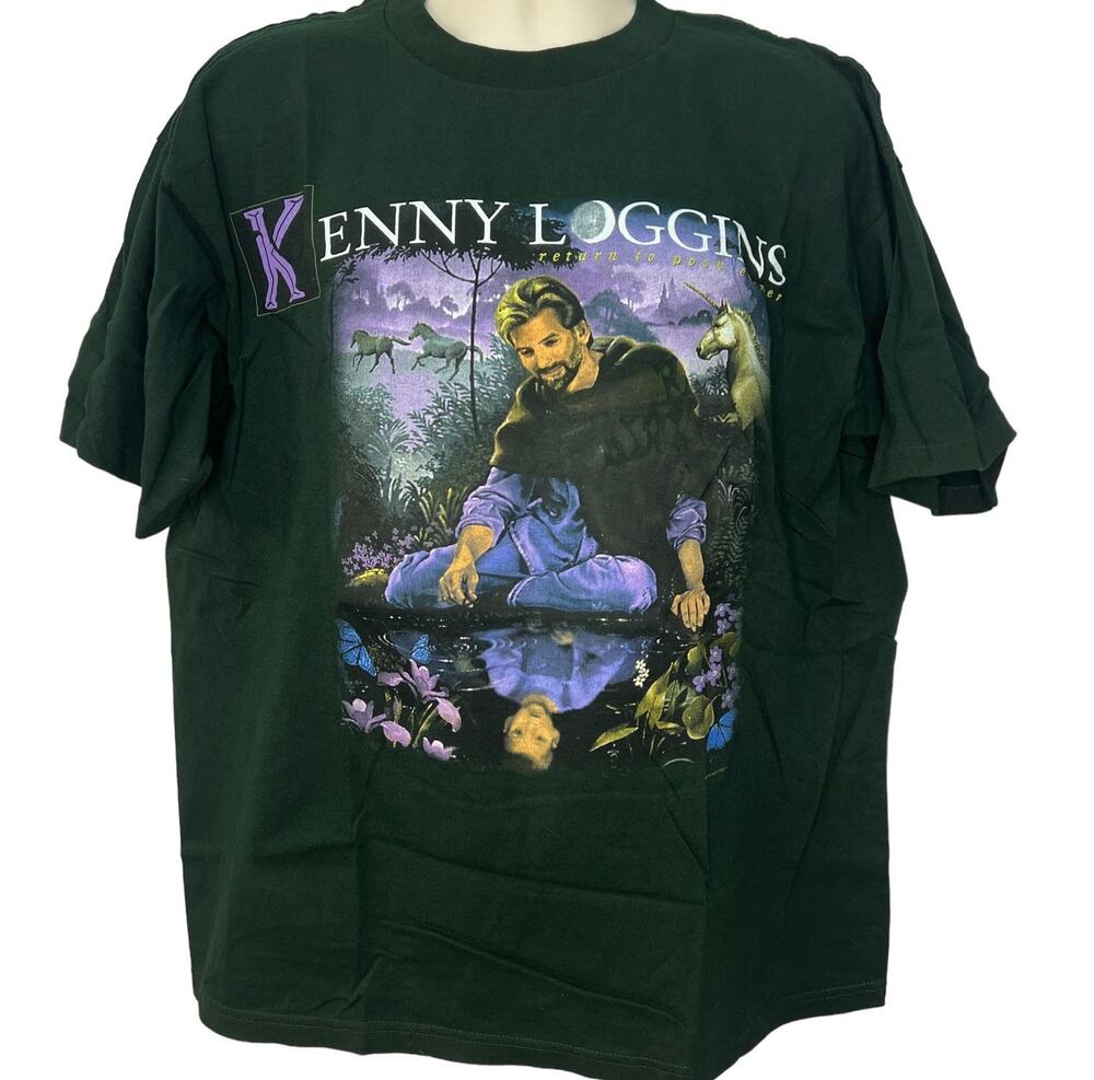 Vintage Kenny Loggins Return to Pooh Corner Concert Graphic Shirt Green Size XL